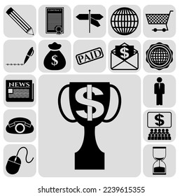 Set of 17 Business high quality icons. Detailed design. 