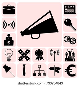 Set of 17 business high quality icons or symbols. Collection. Amazing desing. Vector Illustration.