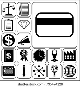 Set of 17 business high quality icons. Collection. Flat design. Vector Illustration.