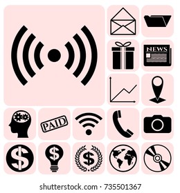 Set of 17 business high quality icons. Collection. Amazing desing. Vector Illustration.
