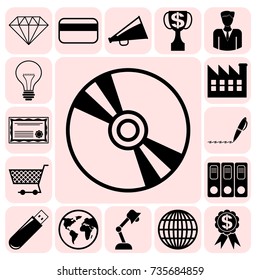 Set of 17 business high quality symbols. Collection. Amazing desing. Vector Illustration.