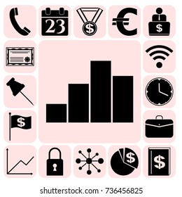 Set of 17 business high quality symbols. Collection. Amazing desing. Vector Illustration.