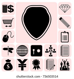 Set of 17 business high quality symbols. Collection. Amazing desing. Vector Illustration.