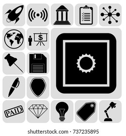 Set of 17 business high quality symbols. Collection. Amazing desing. Vector Illustration.