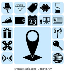 Set of 17 business high quality symbols. Collection. Amazing desing. Vector Illustration.