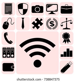 Set of 17 business high quality icons. Collection. Detailed design. Vector Illustration.
