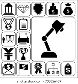 Set of 17 business high quality icons or symbols. Collection. Detailed design. Vector Illustration.