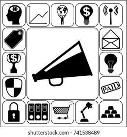Set of 17 business high quality icons. Collection. Flat design. Vector Illustration.
