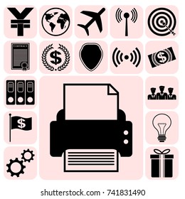 Set of 17 business high quality icons. Collection. Amazing desing. Vector Illustration.