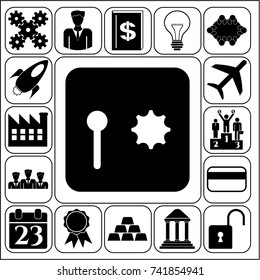 Set of 17 business high quality symbols. Collection. Detailed design. Vector Illustration.
