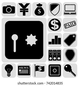 Set of 17 business high quality icons. Collection. Detailed design. Vector Illustration.