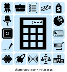 Set of 17 business high quality symbols. Collection. Detailed design. Vector Illustration.