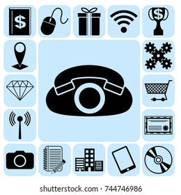Set of 17 business high quality icons. Collection. Flat design. Vector Illustration.