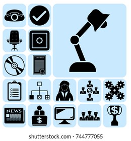 Set of 17 business high quality icons. Collection. Flat design. Vector Illustration.