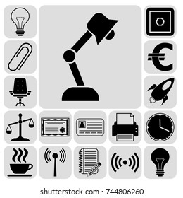 Set of 17 business high quality icons or symbols. Collection. Detailed design. Vector Illustration.