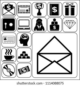  Set of 17 business icons. Collection. Detailed design. Vector Illustration.