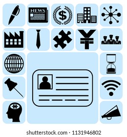 Set of 17 business icons. Collection. Detailed design. Vector Illustration.