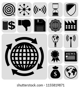 Set of 17 business icons. Collection. Detailed design. Vector Illustration.