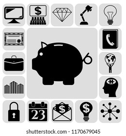 Set of 17 business icons. Collection. Amazing desing. Vector Illustration.