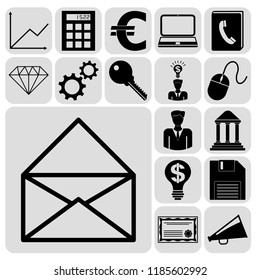 Set of 17 business icons. Collection. Amazing desing. Vector Illustration.