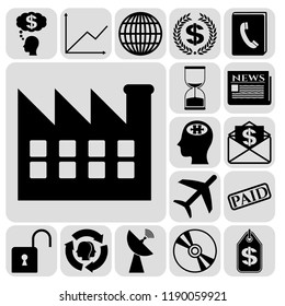 Set of 17 business icons. Collection. Detailed design. Vector Illustration.