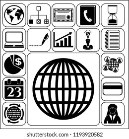 Set of 17 business icons. Collection. Detailed design. Vector Illustration.