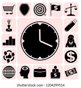Set of 17 business icons. Collection. Detailed design. Vector Illustration.