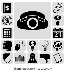 Set of 17 business icons. Collection. Flat design. Vector Illustration.