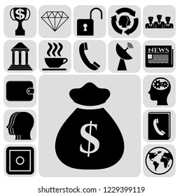 Set of 17 business icons. Collection. Amazing desing. Vector Illustration.