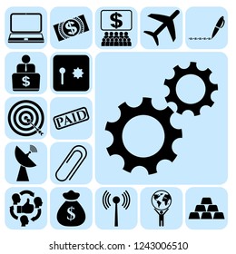 Set of 17 business icons. Collection. Detailed design. Vector Illustration.