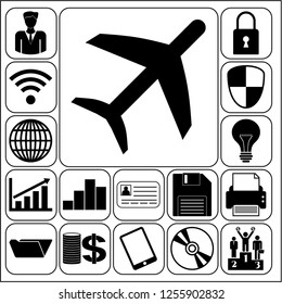 Set of 17 business icons. Collection. Flat design. Vector Illustration.