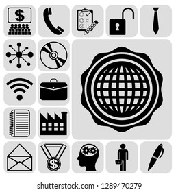 Set of 17 business icons. Collection. Detailed design. Vector Illustration.
