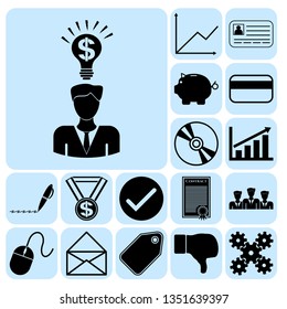 Set of 17 business icons. Collection. Flat design. Vector Illustration. Set of 17 business icons. Collection. Flat design. Vector Illustration.