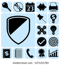 Set of 17 business icons. Collection. Detailed design. Vector Illustration.