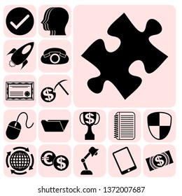 Set of 17 business icons. Collection. Detailed design. Vector Illustration.