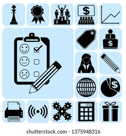 Set of 17 business icons. Collection. Detailed design. Vector Illustration.
