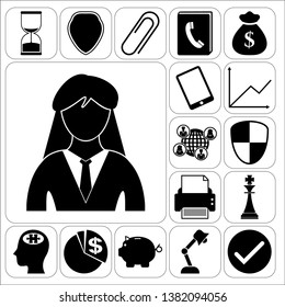 Set of 17 business icons. Collection. Amazing desing. Vector Illustration.