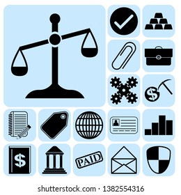 Set of 17 business icons. Collection. Detailed design. Vector Illustration.