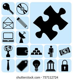 Set of 17 business icons. Collection. Amazing desing. Vector Illustration.