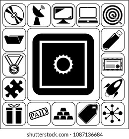  Set of 17 business icons, high quality. Collection. Flat design. Vector Illustration.