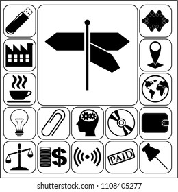 Set of 17 business icons, high quality. Collection. Detailed design. Vector Illustration.