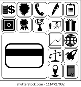 Set of 17 business icons, high quality. Collection. Amazing desing. Vector Illustration.