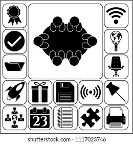 Set of 17 business icons, high quality. Collection. Amazing desing. Vector Illustration.