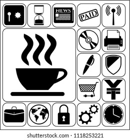 Set of 17 business icons, high quality. Collection. Flat design. Vector Illustration.