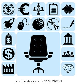 Set of 17 business icons, high quality. Collection. Detailed design. Vector Illustration.