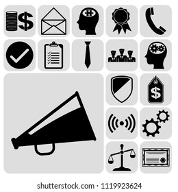 Set of 17 business icons, high quality. Collection. Detailed design. Vector Illustration.
