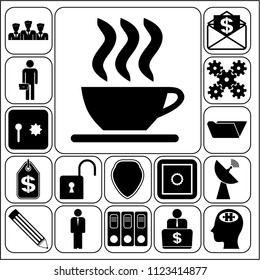 Set of 17 business icons, high quality. Collection. Flat design. Vector Illustration.