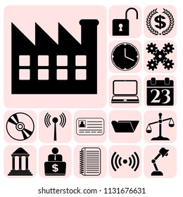 Set of 17 business icons, high quality. Collection. Detailed design. Vector Illustration.