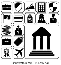 Set of 17 business icons, high quality. Collection. Flat design. Vector Illustration.