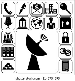 Set of 17 business icons, high quality. Collection. Flat design. Vector Illustration.